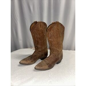 Rare Vintage Dan Post Women's Cowboy Boots US Size 7 Brown Tan